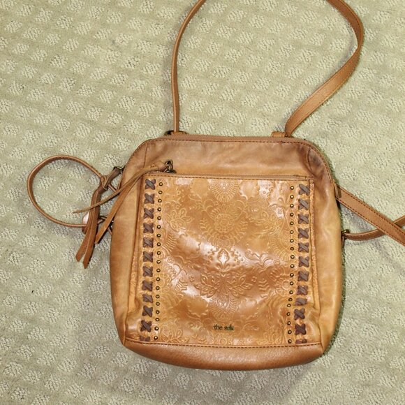 The Sak Loyola Embossed Leather Convertible Mini Backpack Crossbody Bag Purse - Picture 3 of 11